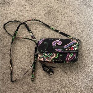 Vera Bradley Black and Purple Paisley Crossbody Bag
